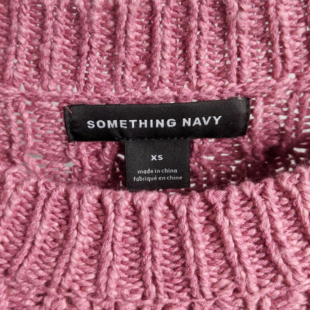 SOMETHING NAVY • Pink Crewneck Cable Knit Sweater Sz XS - Picture 5 of 7